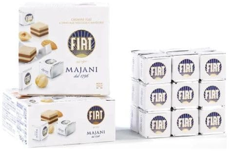 Majani Cremino Dadino Fiat Classico - 2 Astucci da 18 Cioccolatini Majani Cremino Dado Fiat - 364 grammi - Senza Glutine e Senza Lattosio