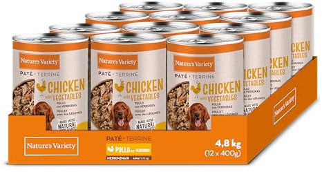 Nature's Variety - Paté para Perros Adultos Medianos y Grandes con Pollo 12 x 400g