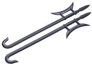 Martial Arts Black Polypropylene Wushu Twin Hooks