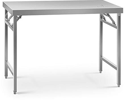Royal Catering Table De Travail Pliante Pliable Professionnelle Établi Pliant Professionnel RCAT-120/60KE (Capacité De 210 kg, Surface De 60 x 120 cm, Pieds Réglables en Hauteur, INOX)