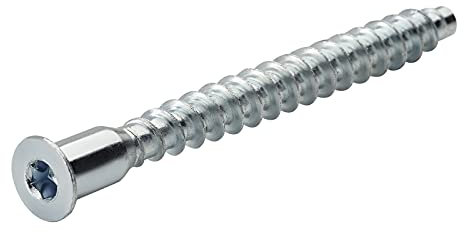50 pièces Vis d'assemblage Confirmat Douille hexagonale SW4 7 x 50 mm Tête fraisée Vis de connexion Connecteur de meuble Acier galvanisé de SOTECH
