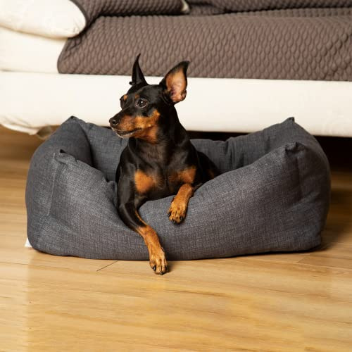 Materasso per Cane rettangolare con bordo rinforzato, XL - 85x110 - MADE IN ITALY - Morbido Lettino per animali con interno bicolore estraibile, Modello Snuggy - MiaFur