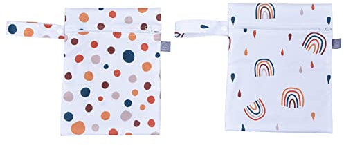 Bolsas de Tela Impermeables ,Organizador de Pañales ,Bolsas Secas Y Húmedas ,2 Uds .,Reutilizables Multifuncionales con Dos Bolsillos para Guardería(ES075 019)