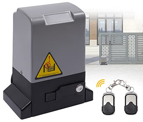 Motore Cancello Scorrevole, 750W Kit Automazione Cancello Scorrevole con 2 Telecomandi max. 2000 kg, 39.3ft/min, Apriporta Automatico Operatore per Giardino Garage