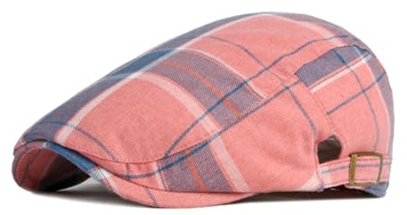 meioro Men's Striped Plaid Newsboy Hat Cabbie Beret Ivy Flat Cap Adjustable Gatsby Hat Hunting Driving Cap