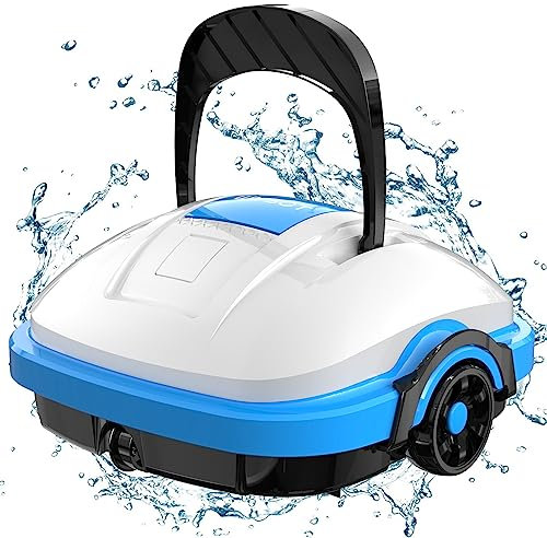 WYBOT Poolroboter, Poolsauger Akku mit Dual-Motor, Selbstparken, Starke Saugkraft, Automatische Poolreiniger für Aufstell-/Einbauschwimmbecken bis 50m²