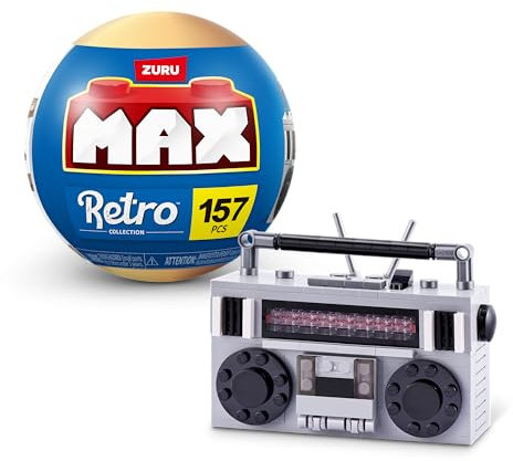 Colección de Bloques de construcción MAX Premium Retro, (radiocasete) (hasta 221 Piezas; 6 diseños para coleccionar) de ZURU.