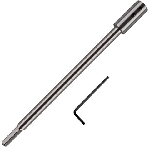Batheidon Prolunga para Brocas Forstner 254mm, Extensión de 9,5mm, Acero de Alta Carbono, Para Perforaciones Profundas y Proyectos de Torneado, Incluye Tornillos de Fijación y Llave Hexagonal