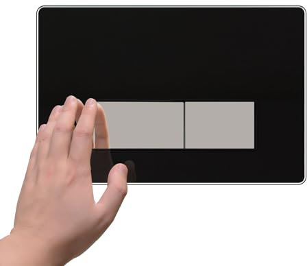 Mendorio placca di Comando WC Realizzata in vetro temperato,Compatibile con Geberit Sigma, UP300 e UP320, con Set di Leve di Scarico e Telaio di Montaggio,Dimensioni della Piastra 243×163 mm（Nero）