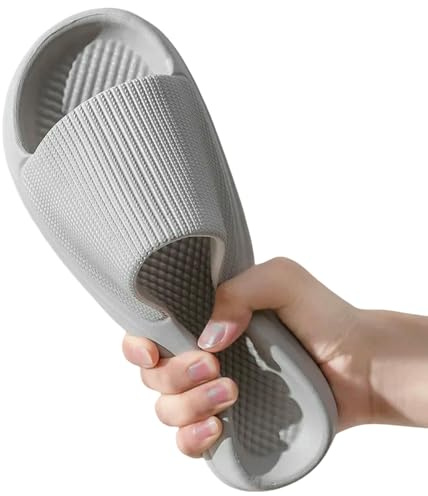 ZBJZUIMEI Tongs Homme Grande Taille 47 48 Hommes Pantoufles Eva Léger Semelle Douce Chaussures De Voyage Décontractées Maison Salle Bain Antidérapant Été Sandales Plage-gris-47-48