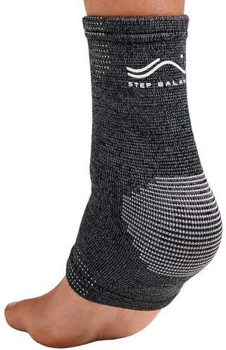 STEP BALANCE Tobillera Deportiva FIR Infrarrojos - Compresión Graduada 360° - Esguince, Tendinitis Aquiles, Inestabilidad - Running Pádel Fútbol Baloncesto - Hombre Mujer - Talla S