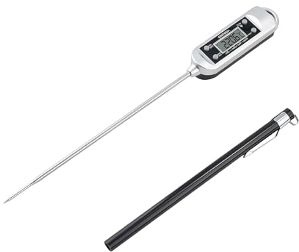 GRIFEMA GA2802 Termómetro de Cocina, Termómetro de Sonda Acero 304, Medición Rápida Temperatura, para Barbacoa, Horno y Repostería, Plata