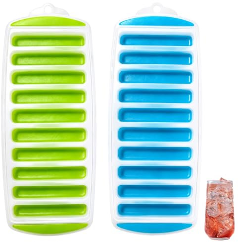 2 Pcs Ice Cube Bottle Trays Set, Long Ice Cube Trays, Silicone Ice Cube Moulds, Ice Stick Trays for Water Bottles Cocktails Sports Drinks and Home Entertaining