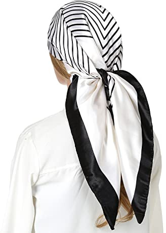 RIIQIICHY Women Silk Scarf Head Hair Satin Scarf 35 Inch Large Square Neck Scarf Night Wraps for Sleeping Bandanas Summer Accessories Ladies Gifts