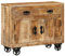 vidaXL Sideboard, Kommode mit Schubladen 1 Fach, Wohnzimmerschrank Anrichte mit Räder, Schrank Beistellschrank Flurschrank, Massives Raues Mangoholz