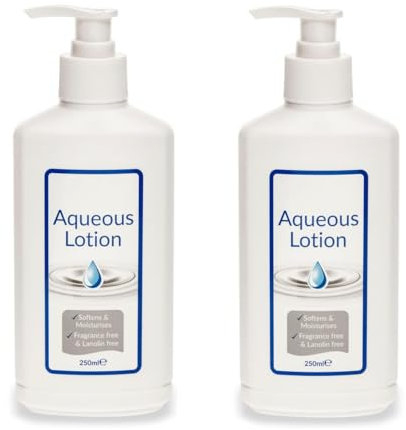 Zopper 2 x Aqueous Cream 250ml Moisturises & Softens Lotion Fragrance-Free & Lanolin Free With The Light, Non-greasy Formulation Pump Dispenser For Essential Skin Care