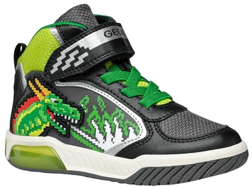 Geox J Inek Boy, Zapatillas, Negro Lima, 37 EU