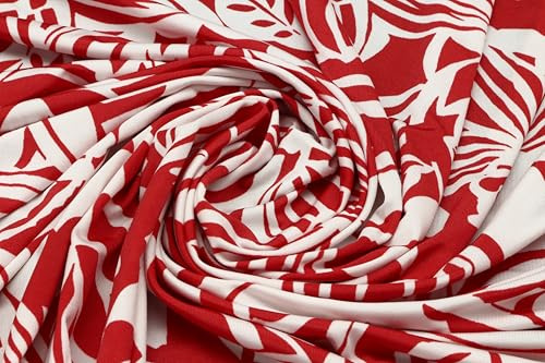 Elegant metervara tyg, 300 x 140 cm: Perfekt för dekoration, kläder, hemtextilier, DIY, lapptäcke, hantverk, kreativa projekt, kläder, bordslöpare, dekorativt tyg och barntyg, röd-vit