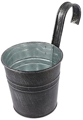 YARNOW Pot De Fleurs Fer à Crochet Suspendu pour Balcon Ou Fenêtre Seau Fer Vintage