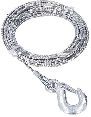 Fune di traino Fune for verricello 4mmx12m Cavo 2000LBS Forza Verricello di ricambio zincato in acciaio inossidabile Corda zincata