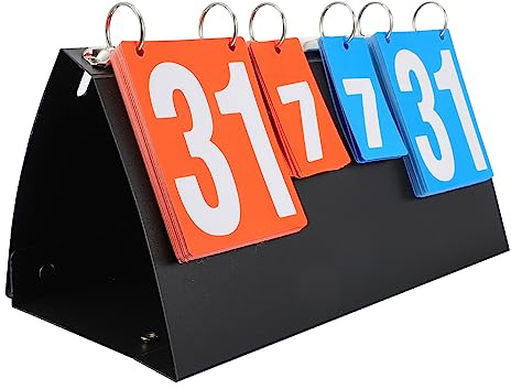 Anneome 4 Scoring Plate for Table Tennis Volleyball and Badminton Portable Sports Scoreboard Score Flipper for Indoor and Outdoor Games