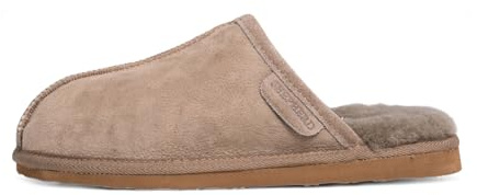 Shepherd of Sweden - Pantofole Riley in pelle di pecora, da uomo, 100% vera pelle di pecora, edizione speciale esclusiva, Grigio pietra., 42 EU