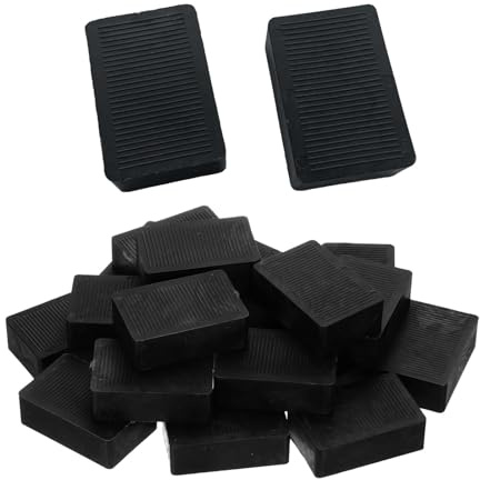 25 Piezas Cuñas Planas de Plástico, Cuna de Niveladoras Set, 60 x 40 x 20 mm Espaciadores de Acristalamiento, Cuna para Calzar Muebles, para instalación de ventanas, Negro