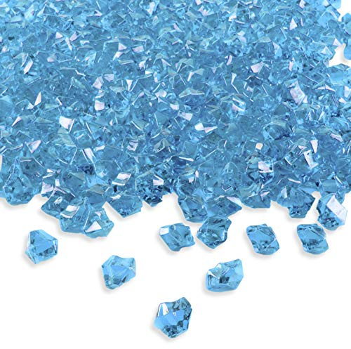 Super Z Outlet 1 Acrylic Color Ice Rock Crystals Treasure Gems for Table Scatters, Home Vase Fillers, Event, Wedding, Arts & Crafts, Birthday Decoration Favor - (Pack of 120) (Blue)