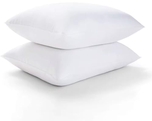 GB TEXTILE NIGHTSLEEP Pack of 2 Pillows, Luxury PLAIN Bounce Back Hollow Fibre Filling Pillow