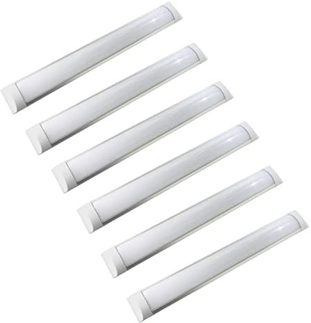 JANDEI - Confezione da 6 schermi LED integrati, 36 W, lunghi 120 cm, alta luminosità con 4000 lumen, bianco freddo 6500 K, illuminazione a 120°. Ideale per aree di lavoro, case e garage.