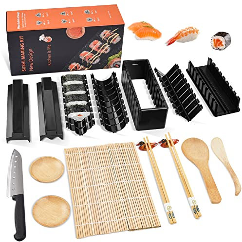 AYIYUN 17 in 1 Sushi Making Kit, Sushi Maker Sushi Tool, Easy DIY Sushi Maker Tools with Bamboo Sushi Rolling Mats, DIY Sushi Roller Tool for Home Beginners