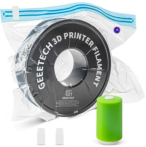 GEEETECH Vakuumbeutel Feuchtigkeitsdicht 10 Beutel + 1 elektrische Vakuumpumpe (ohne Batterien) für 3D-Filamente, Material PA + PE, Größe 32,5 * 37,5cm
