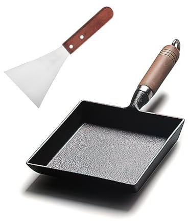 CoolZephyr Pre-Seasoned Cast Iron Tamagoyaki Pan - 9x7 Inches | Ideal for Japanese Egg Omelettes, RBM9-7