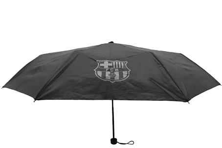 CYPBRANDS FCBarcelona- Paraguas, Plegable, Paraguas Manual, 48 cm., Color Negro, Barça, Producto Oficial
