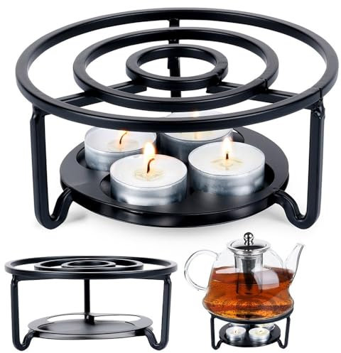Vilde Stövchen Teelichthalter Warmhalter Teewärmer Kaffeewärmer aus Metall schwarz