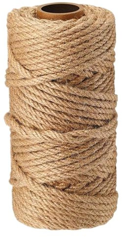 Sisal Rope for Cat Scratcher, Sisal Rope, 328FT/100M Extra Long Natural Cat Scratching Sisal Rope 6MM Thick Cat Scratch Rope DIY Jute Rope for Scratch Posts, Cat Trees Replacement Repair