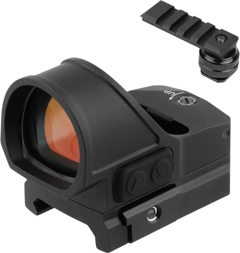 ToopMount 1x23mm Viewfinder Dot Sight, Multi-Coated 3 MOA Red Dot Sight, Shake Awake Finder Dot Sight with 10 Levels Dot Color, Shockproof Waterproof Viewfinder with Camera Hot Shoe Mount