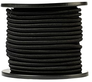 SNURO Corda elastica rotonda (8mm, 50M, nero) - Qualità professionale - Resistente alle intemperie e riutilizzabile - Forza di rottura 80kg