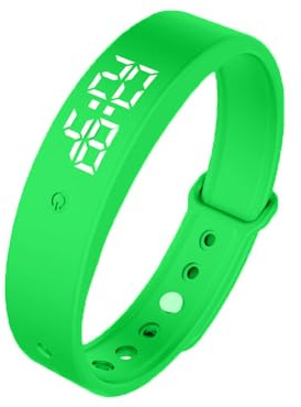 Vibrations-väckarklocka, vibrationslarm, påminnelseklocka, tyst vibrerande väckarklocka, armband, potträningsklocka, drickpåminnelse, pillerpåminnelser, vibrationsarmur för barn vuxna, Grön