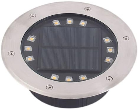 Faretto a Incasso Solare Giardino Esterno, 8/12/16/20 LED luce solare confezione da faretti solari da incasso a terr,Lampada solare per Prato, Vialetto, Scala, Paesaggio(Size:Luce calda,Color:12W)