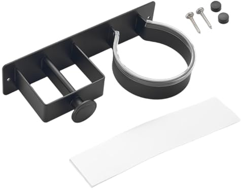 Thewasc Soporte multifuncional para secador de pelo, fácil de instalar, soporte adhesivo de pared para baño y salón