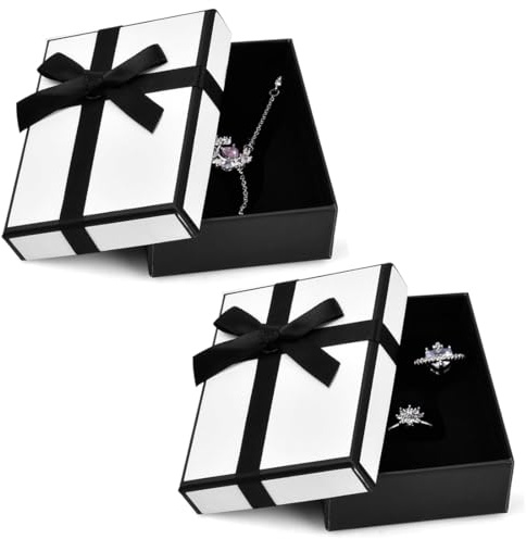 GXGM Confezione Regalo di Gioielli, Scatola Regalo Piccola e Sacchetti Regalo, Scatola per Gioielli, Scatole per Gioielli Collane Anello Bracciali