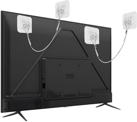 Correa 6 Seguridad Ajustables para TV de 42 Pulgadas: Anclajes para Muebles Sin Taladro para Bebés y Antivuelco.