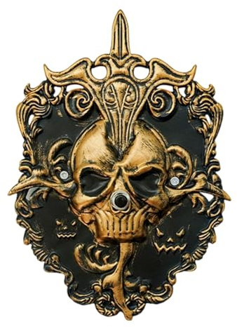 Timbres de puerta con sonido de terror, intercomunicadores visuales y metal resistente a la intemperie para decoración de fiesta de Halloween, resistente a la intemperie, decoración de timbres
