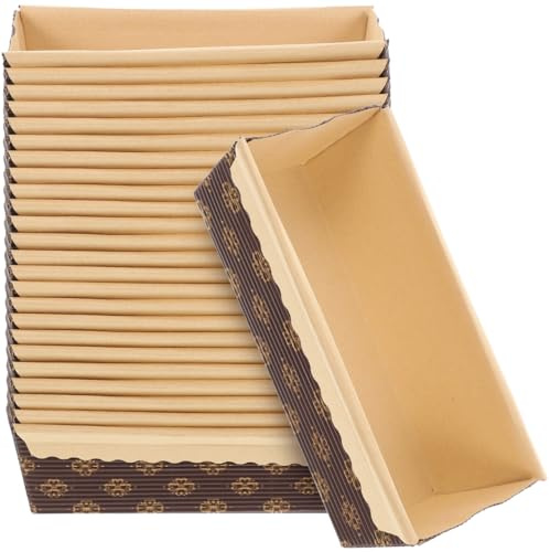 Alipis 25 teglie per pagnotta in carta ondulata per la cottura impilabili usa e getta resistenti alle alte temperature, per pane, torte in chiffon e dessert, adatte per casa e panetteria
