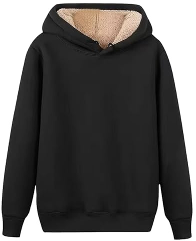 Herr Sherpafodrad Fleecehuvad Vintervarm Sweatshirt Casual Hoodie Svart 3X-Large