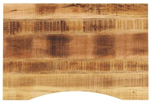 SooIarix Skrivbordsskiva med utskärning 90 x 60 x 2,5 cm, mango, robust bänkskiva för kontor och hem, naturlig bordsskiva