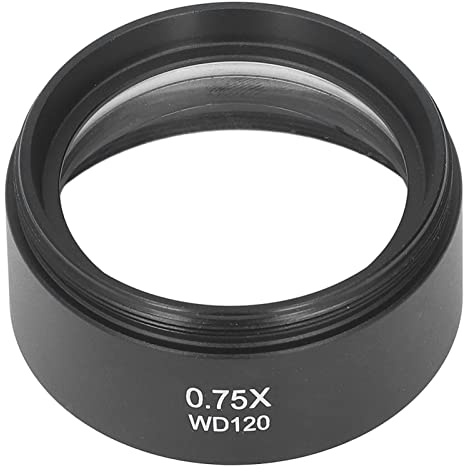 YWBL-WH Lente Barlow para Microscopio 0,75X, Interfaz M48, Distancia de Trabajo de 120mm con Revestimiento Antirreflectante FMC para Microscopios Estéreo