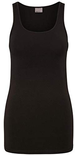 VERO MODA Damen Slim Fit Top VMMAXI My Soft Long Tank NOOS 10185110, Einfarbig, Gr. 40 (Herstellergröße: L), Schwarz (Black)