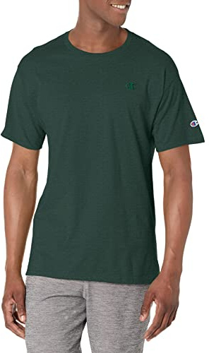 Champion Men's Classic Short Sleeve T-Shirt, Standard Fit, Midweight 100% Cotton, Available in Regular and Big & Tall, Dark Green, X-Large